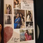 Black photo frame with a collage of family photos and heartfelt messages for Mom.